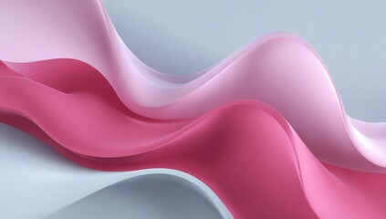Abstract wavy shapes in soft pink and light blue