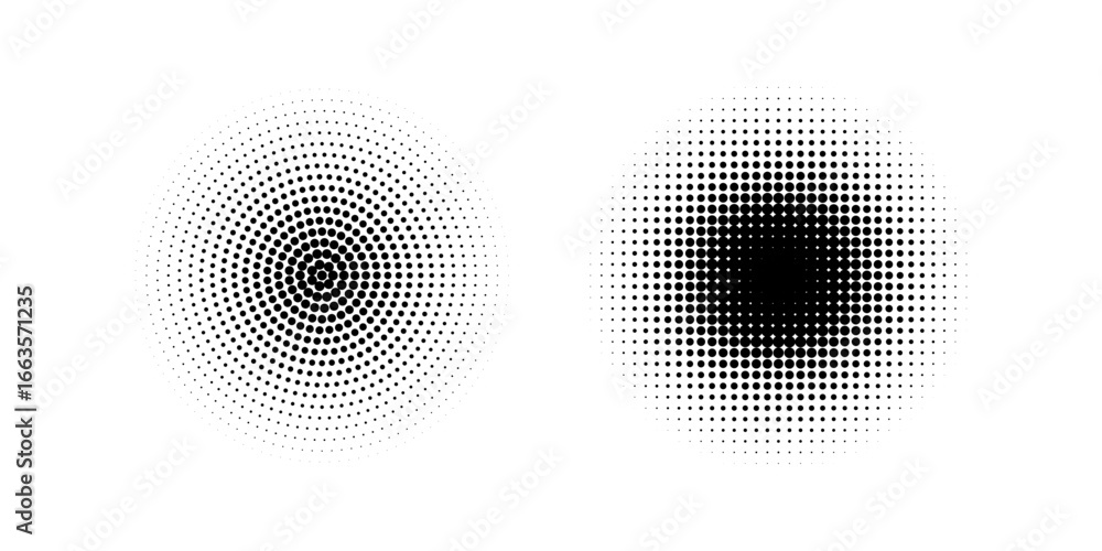 Poster set of black halftone dots backgrounds. vector modern dots halftone,pop art comic style gradient cir