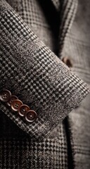 Close-up of a tweed jacket sleeve (1)