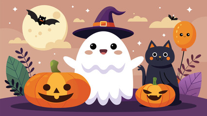 Charming illustration featuring a colorful lineup of diverse characters in a vibrant scene