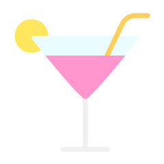 cocktail with lemon and lime icon vector illustration.
