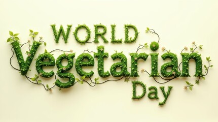 World vegetarian day celebration global awareness event graphic display nature theme creative design eco-friendly concept