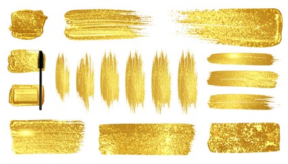 Gold paint brush strokes