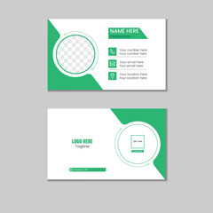 Modern Green Geometric Business Card Template.