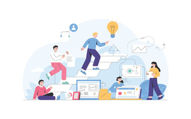 Team Collaboration for Business Success: Climbing the Ladder to Innovation and Growth with Data Analysis and Strategic Thinking for Effective Solutions and High Performance