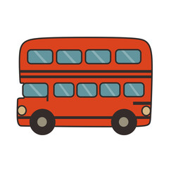 Double Decker Bus Transportation Vehicle Illustration