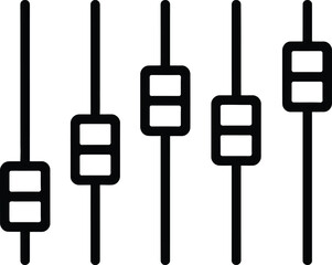 Audio Mixer Equalizer Icon Sound Control Slider Vector Illustration