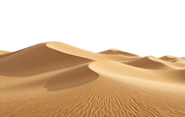 Close up Sand dunes transparent on white background