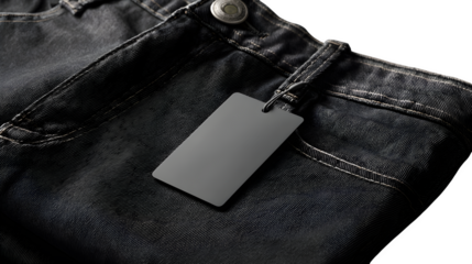 Dog Tag on Jeans, isolated on transparent background