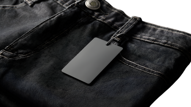 Dog Tag on Jeans, isolated on transparent background - Powered by Adobe