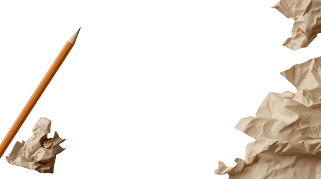 Writer's Block Concept, isolated on transparent background