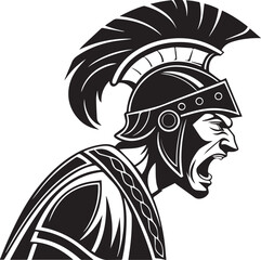 Ancient Warrior's Fierce Roar A Detailed Vector Illustration Depicting Bravery and Strength