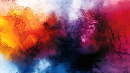 Fototapeta premium A textured artwork of rough scratches, chaotic smears, and clashing color tones.