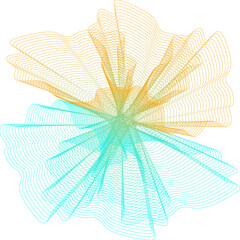 Citrine Aqua Spirograph Starburst Vector Background Abstract Radial Lines, Gradient Turquoise and Gold Burst for Posters,  Presentations, Web Banners Background