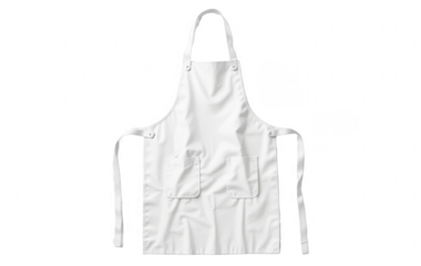 Close up White blank kitchen apron transparent on white background