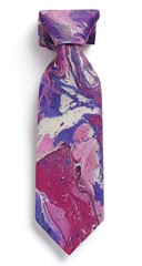 Purple-pink tie with marbled design
