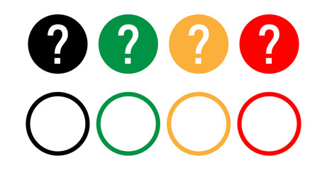 Question Mark Icon Set in Different Colors PNG Illustration