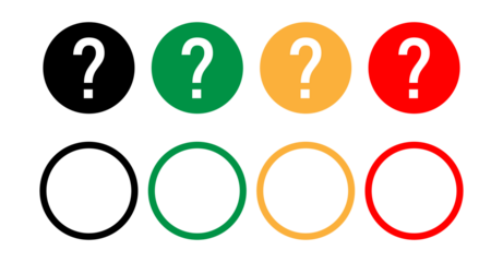 Question Mark Icon Set in Different Colors PNG Illustration