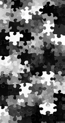 Abstract grayscale puzzle pattern