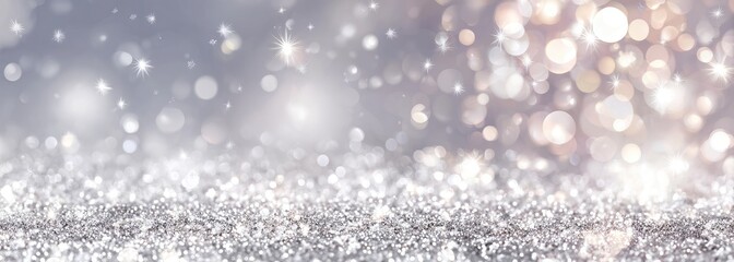 Silver glitter bokeh background
