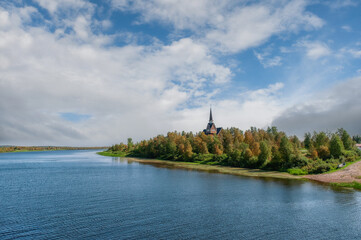 Obraz premium Karesuanto, Garasavvon or Karasavvon is the northernmost town in Sweden. It is located in the municipality of Kiruna, province of Norrbotten.