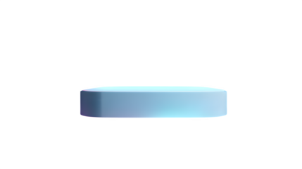 Minimalist blue cylinder 3d rendered, isolated on transparent background