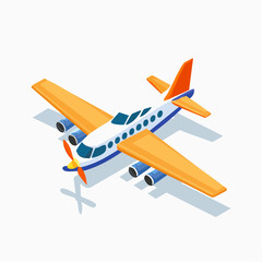 Naklejka premium Isometric Illustration Of A Light Airplane