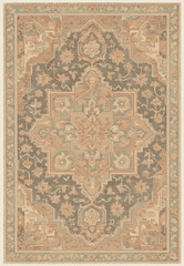 Folk art inspired Persian Vector Carpet with modern Pattern in high definition isolated on white canvas with trending colors
