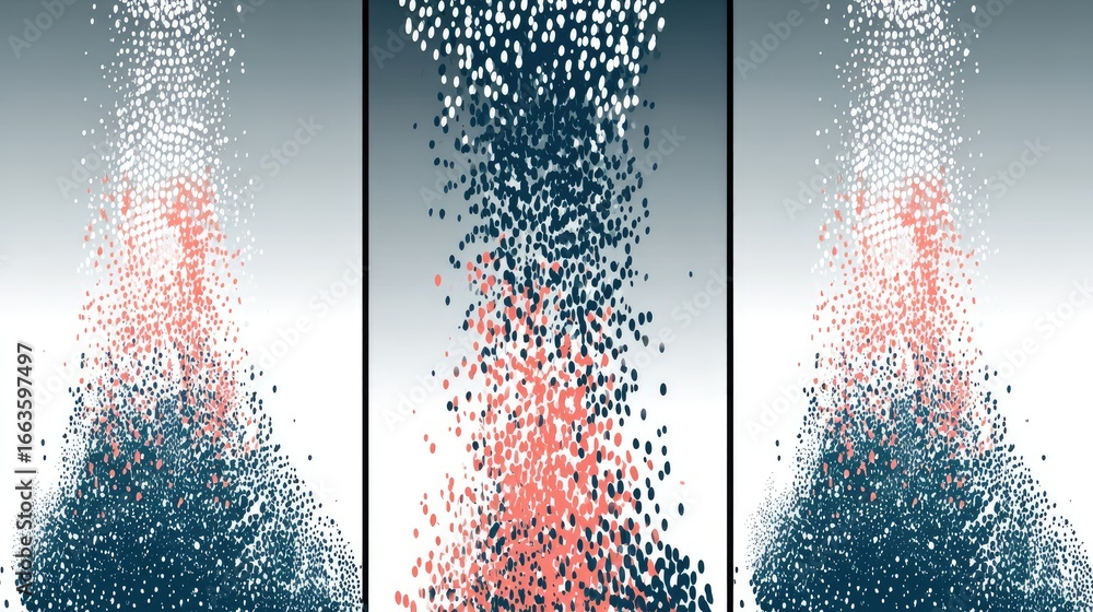 Poster abstract design with scattered dots in various shades.