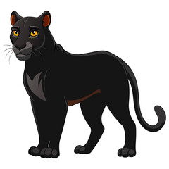 Obraz premium A cartoon vector illustration of a black cat silhouette