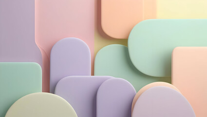Pastel rounded rectangles abstract background