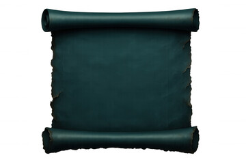 Rolled up blank scroll with burnt edges on a transparent background, ideal for announcements and invitations