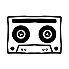 vintage audio cassette tape doodle illustration