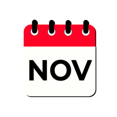 Monthly calendar from January, February, March, April, May, June, July, August, September, October, November, and December. Vector illustration.