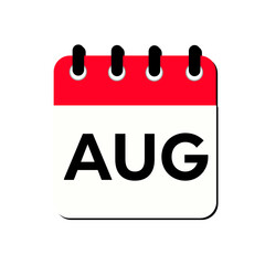 Monthly calendar from January, February, March, April, May, June, July, August, September, October, November, and December. Vector illustration.