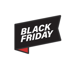 Obraz premium Bold black friday sale tag with red accent for promotional marketing