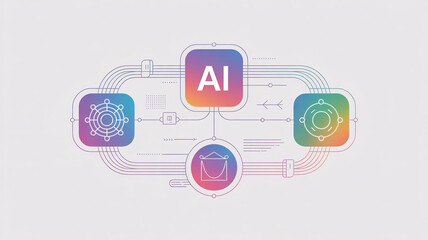 Ai quantum agent technology integration digital space infographic design futuristic environment overview concept