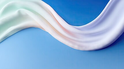 Abstract Pastel Wave with Halftone Texture on Blue Background