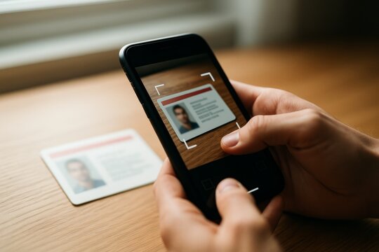 Verifying identity by scanning a photo ID with a smartphone