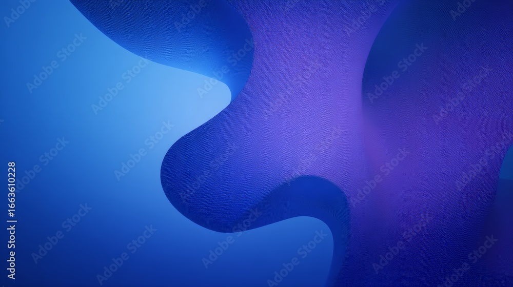 Poster elegant minimal abstract design featuring soft glowing gradient in deep blue-purple tones suitable f
