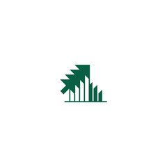 City silhouette with tree logo design.