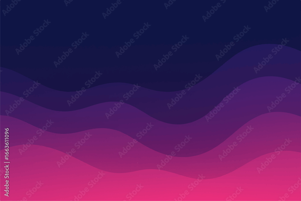 Poster abstract wave vector illustration with colorful gradient lines on a purple background