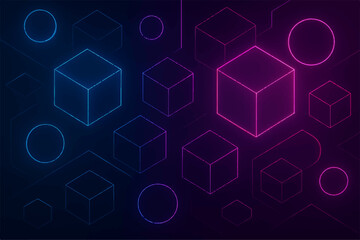 Abstract futuristic blue technology background with a geometric square pattern