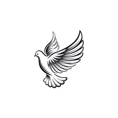 Minimalist black bird silhouette with elegant wings in flight on white background – modern abstract vector design, perfect for logos, tattoos, and branding concepts