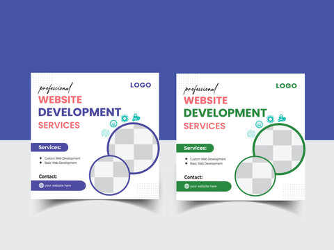 Web development landing page illustration website,Creative process landing page and social midea post design.
