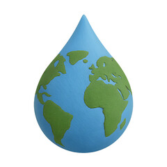 Fototapeta premium Earth globe inside raindrop shape conceptual image clean water resources environmental awareness high quality professional