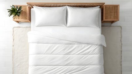 Clean White Bedding Mockup Perfect for Hotel, Airbnb, or Home Decor Designs