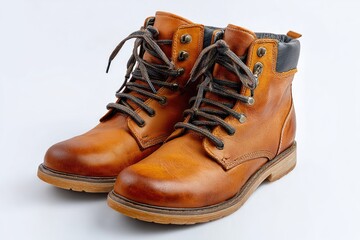 Pair of light brown leather boots