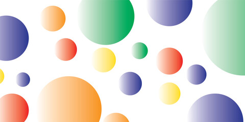 Dynamic arrangement of colorful gradient circles smooth spherical shapes abstract modern design.