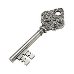 Antique ornamental key with intricate scrollwork, a symbol of access and history